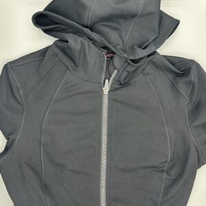 Spyder Womens Full Zip Black Athletic Jacket Thumbholes Back Vent Size Small